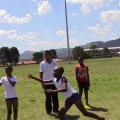 Kenan Richards oversees a training session at Nonesi Primary